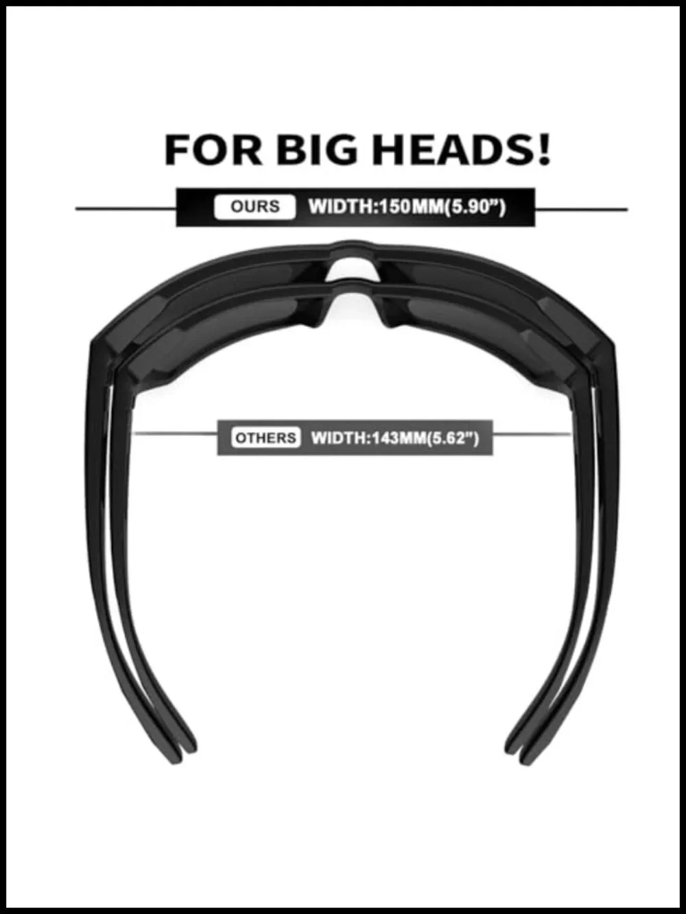 XL Oversized Ultralight UV400 TR90 Sunglasses Impact Resistant Sport